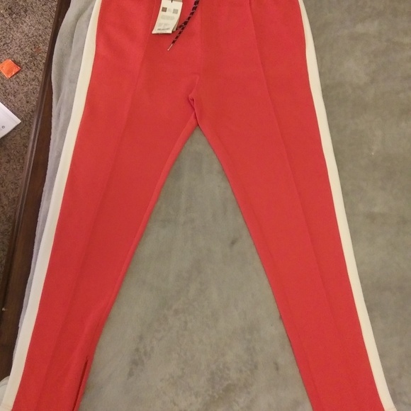 Red Burberry jogger pants